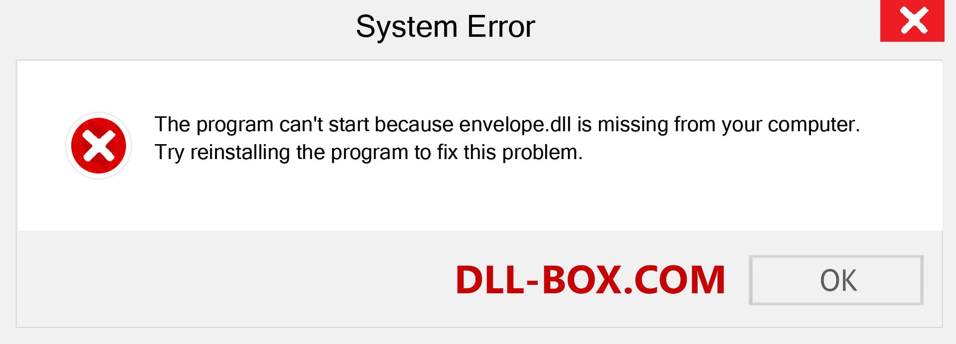  envelope.dll file is missing?. Download for Windows 7, 8, 10 - Fix  envelope dll Missing Error on Windows, photos, images